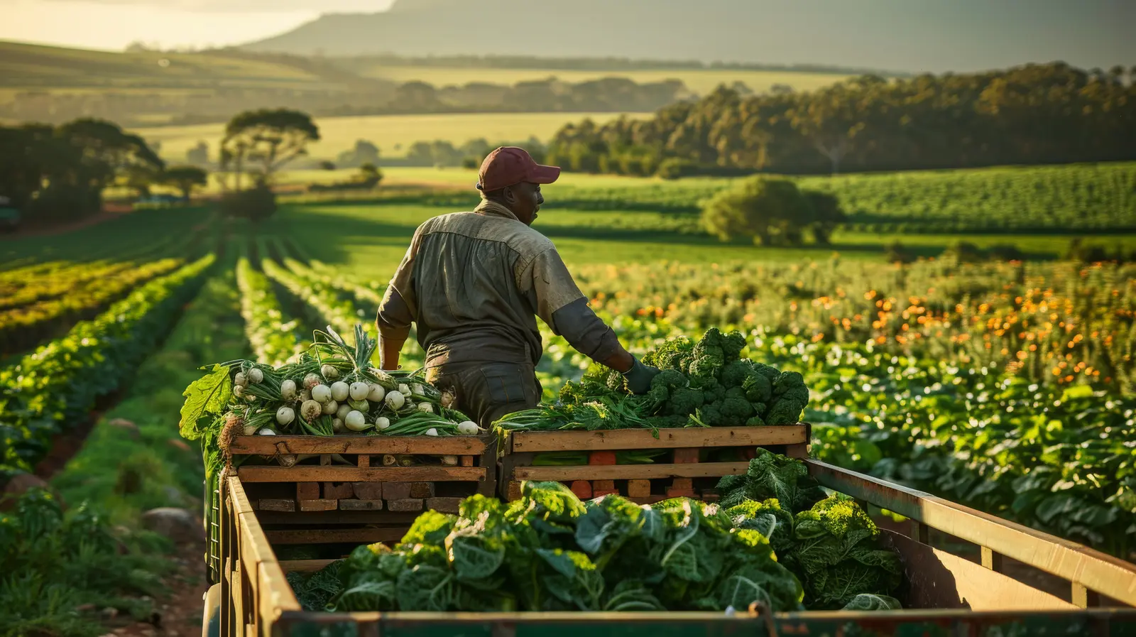 Productor movilizando su cosecha en el campo